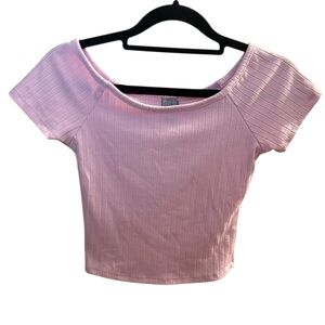 Tilly's Soft Pink Ribbed Crop Top